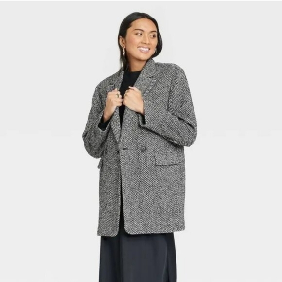 a new day Jackets & Blazers - Women's Gray Herringbone Coat